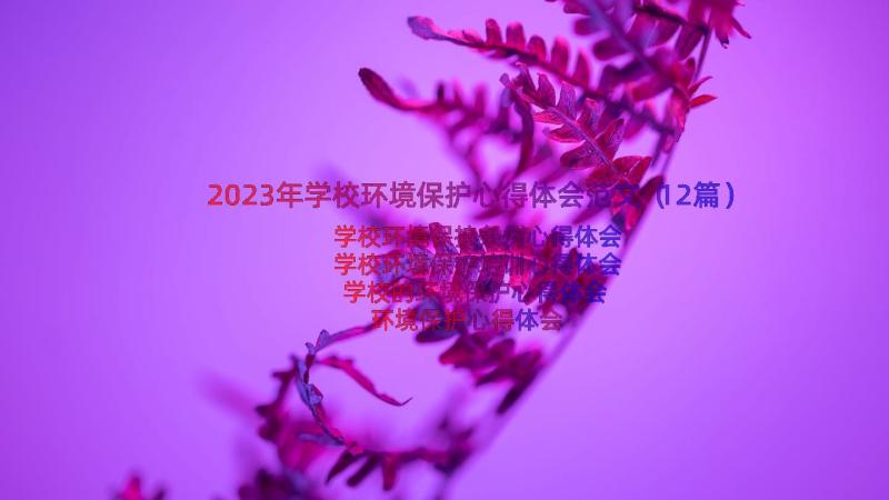 2023年学校环境保护心得体会范文（12篇）