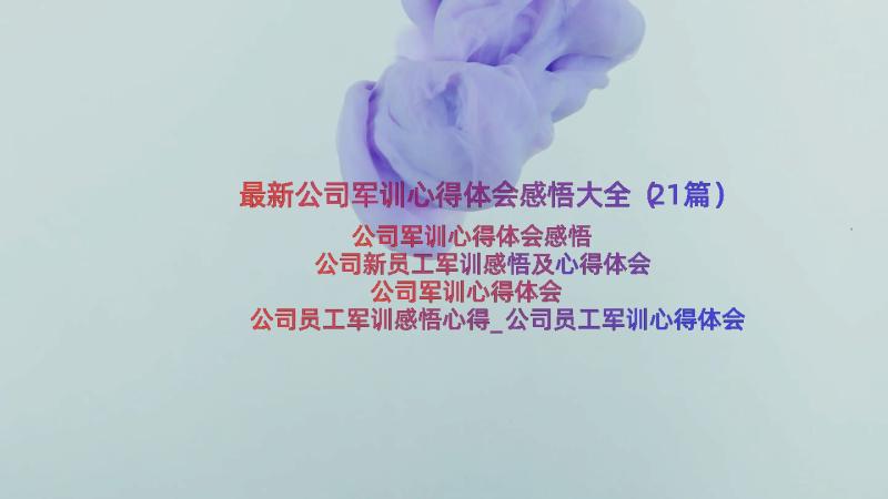 最新公司军训心得体会感悟大全（21篇）