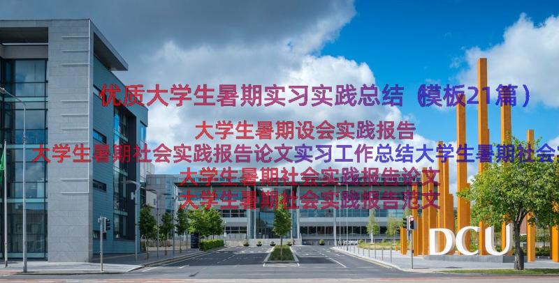 优质大学生暑期实习实践总结（模板21篇）