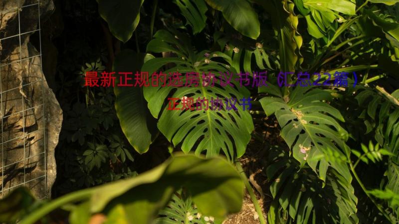 最新正规的选房协议书版（汇总22篇）