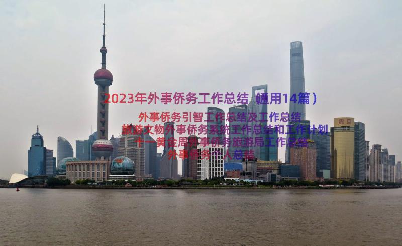 2023年外事侨务工作总结（通用14篇）