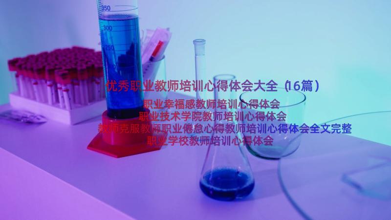 优秀职业教师培训心得体会大全（16篇）