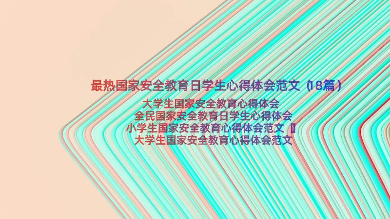 最热国家安全教育日学生心得体会范文（18篇）