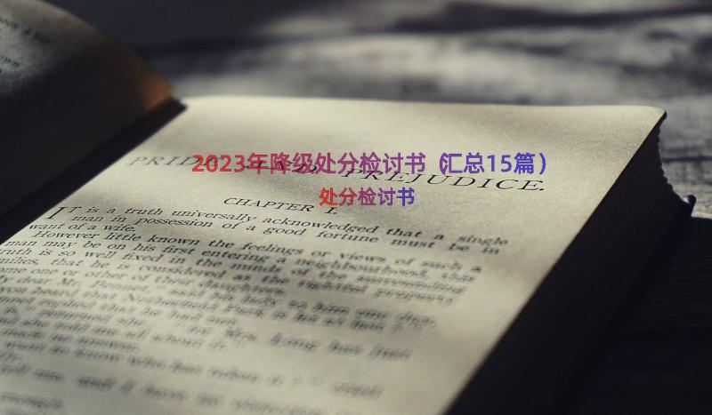 2023年降级处分检讨书（汇总15篇）