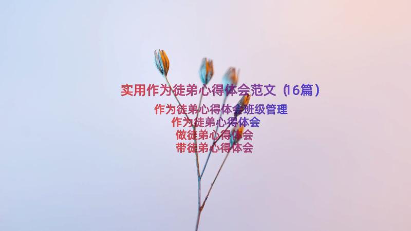 实用作为徒弟心得体会范文（16篇）