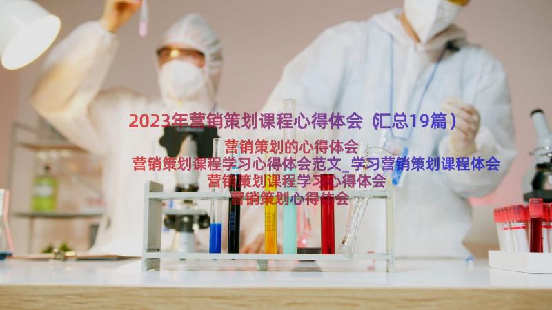 2023年营销策划课程心得体会（汇总19篇）