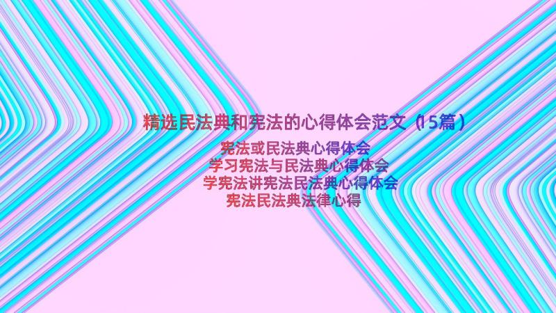 精选民法典和宪法的心得体会范文（15篇）