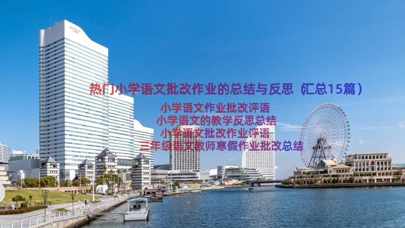 热门小学语文批改作业的总结与反思（汇总15篇）