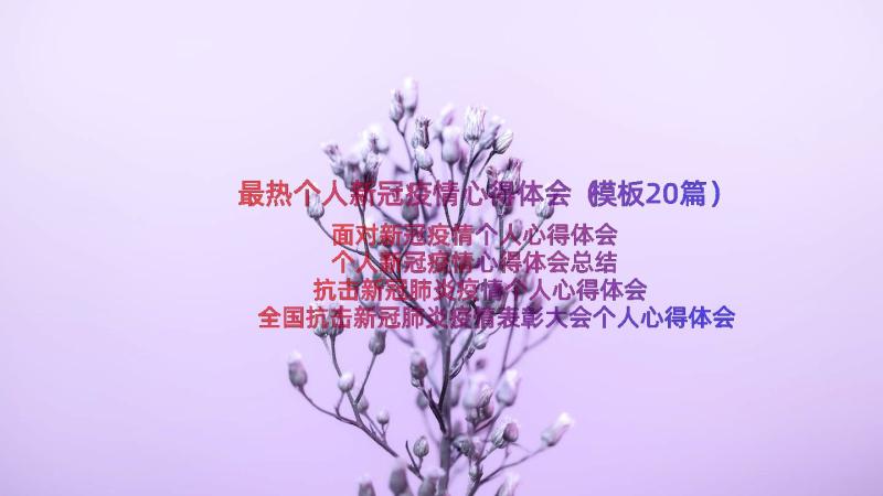 最热个人新冠疫情心得体会（模板20篇）