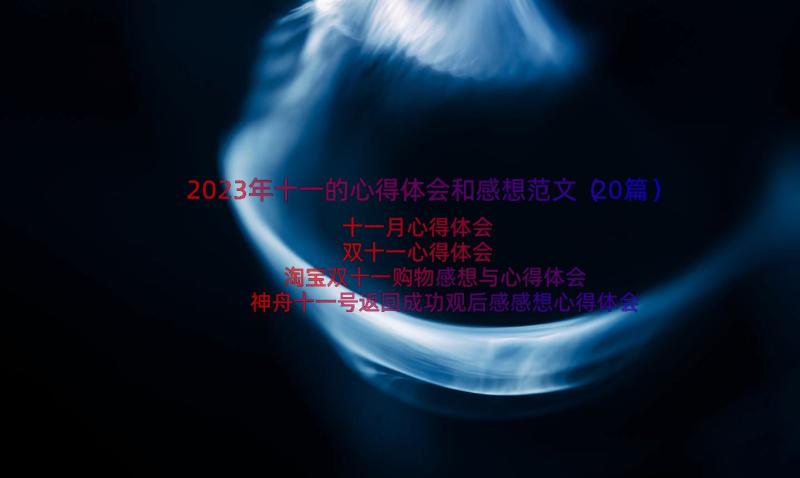 2023年十一的心得体会和感想范文（20篇）