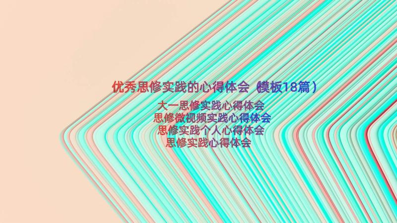 优秀思修实践的心得体会（模板18篇）