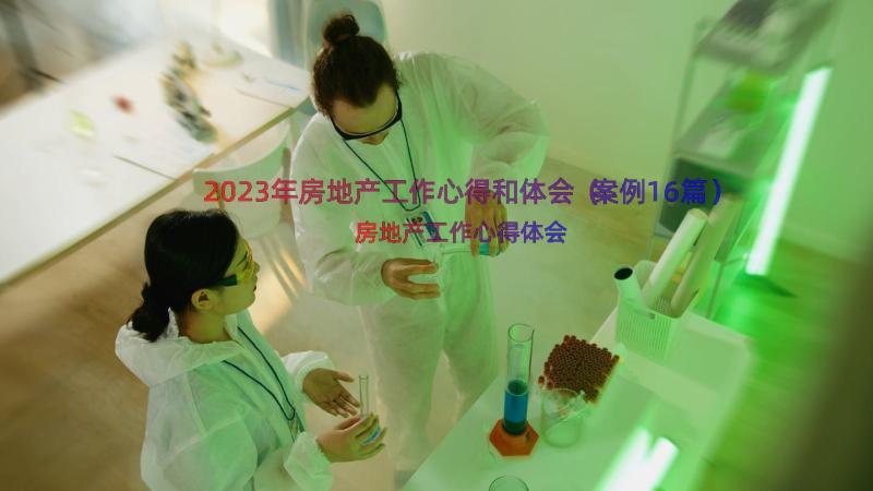 2023年房地产工作心得和体会（案例16篇）