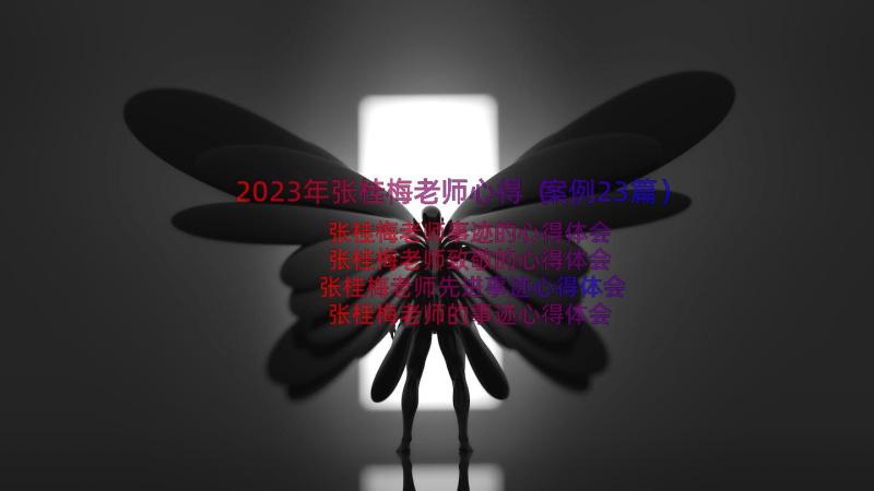 2023年张桂梅老师心得（案例23篇）