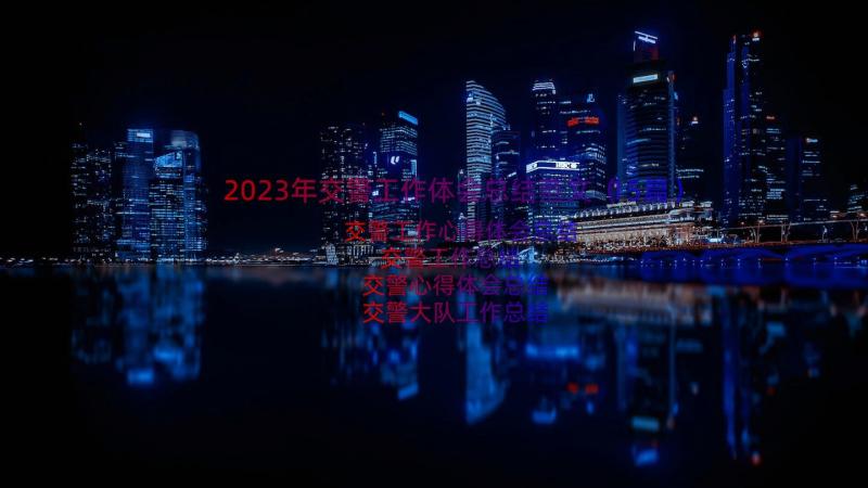 2023年交警工作体会总结范文（15篇）