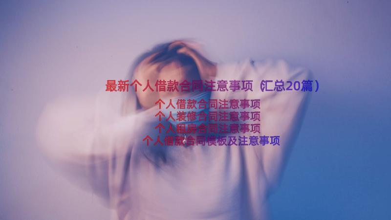 最新个人借款合同注意事项（汇总20篇）