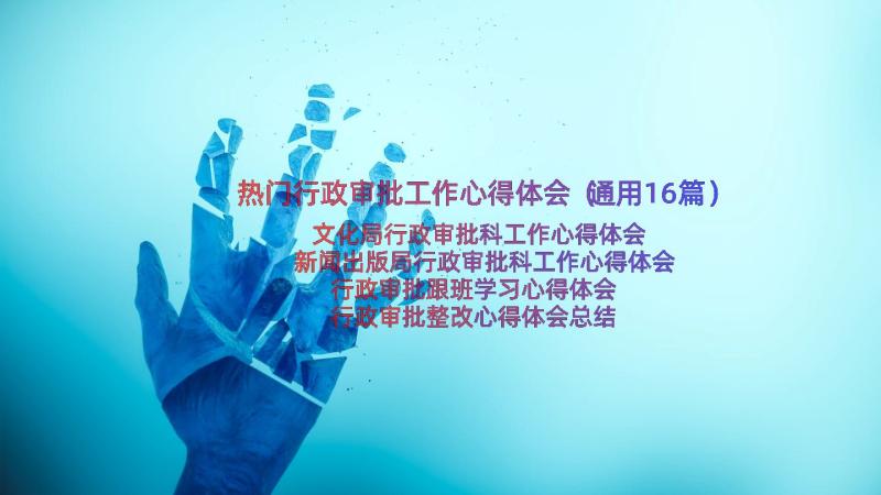 热门行政审批工作心得体会（通用16篇）