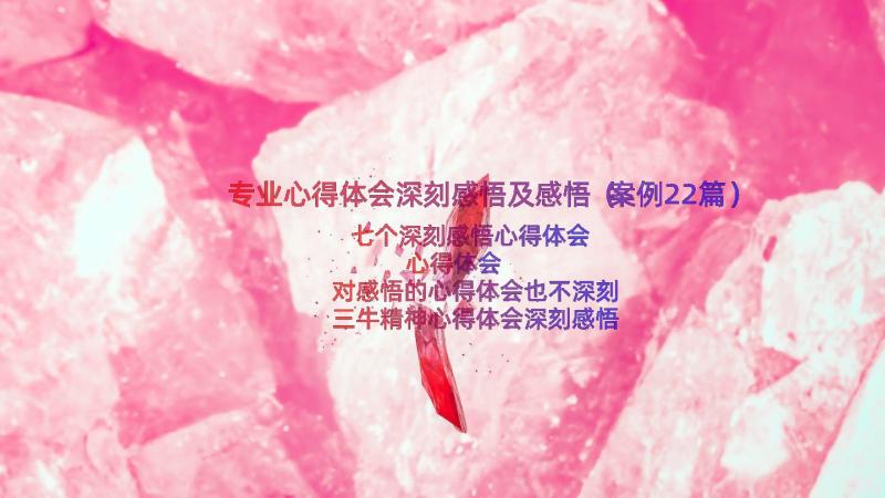 专业心得体会深刻感悟及感悟（案例22篇）