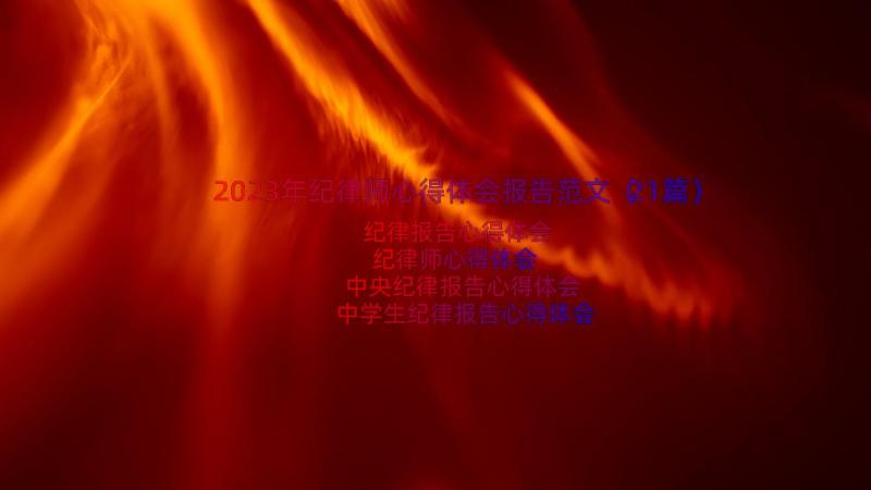 2023年纪律师心得体会报告范文（21篇）