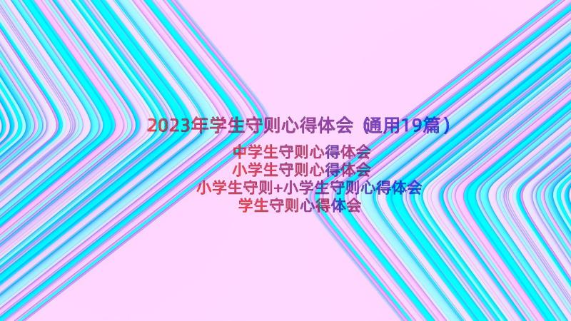 2023年学生守则心得体会（通用19篇）