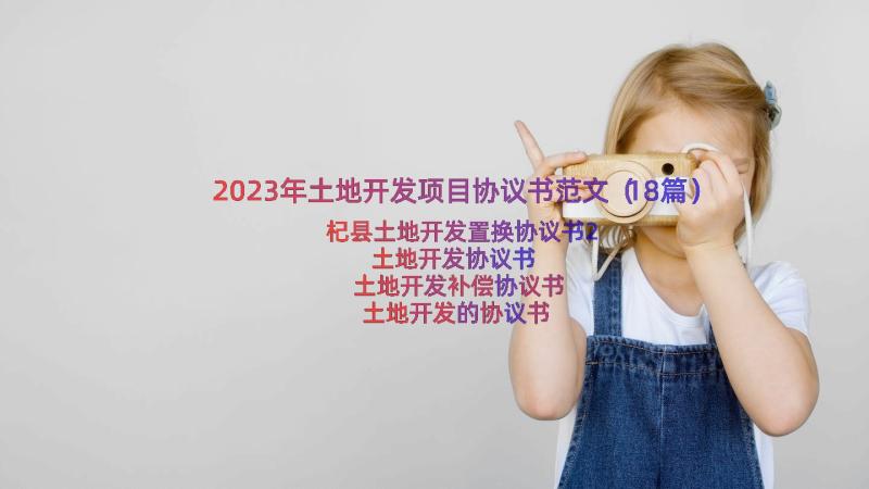 2023年土地开发项目协议书范文（18篇）