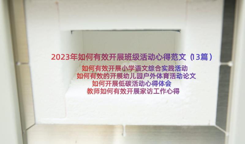 2023年如何有效开展班级活动心得范文（13篇）