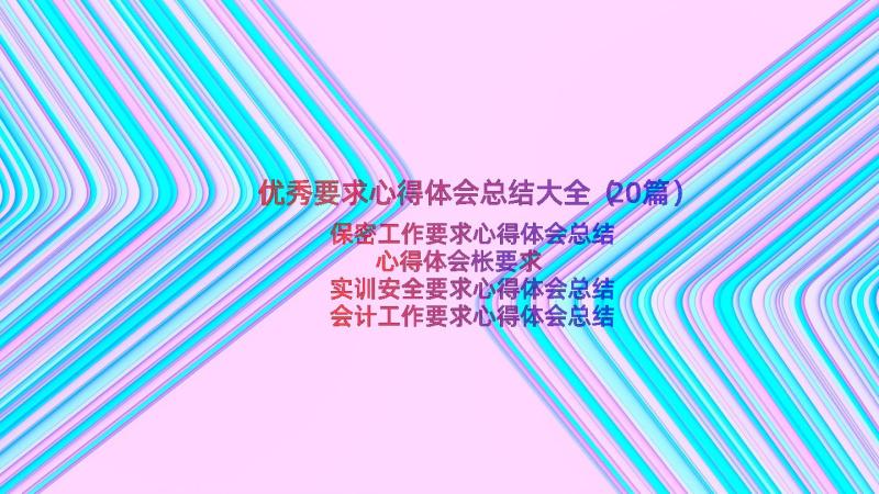 优秀要求心得体会总结大全（20篇）