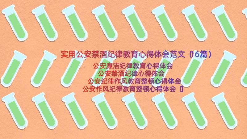 实用公安禁酒纪律教育心得体会范文（16篇）