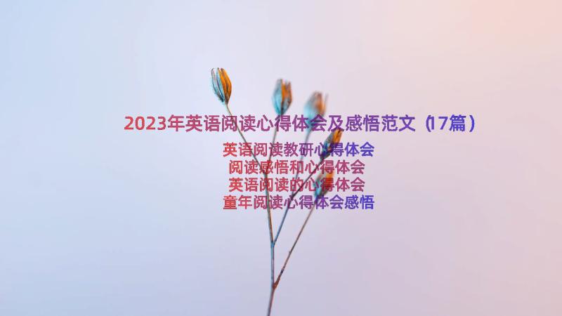 2023年英语阅读心得体会及感悟范文（17篇）