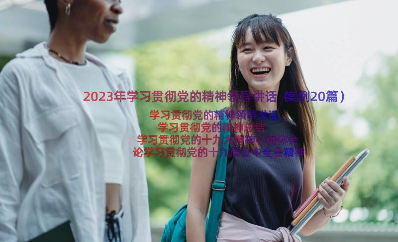 2023年学习贯彻党的精神领导讲话（案例20篇）