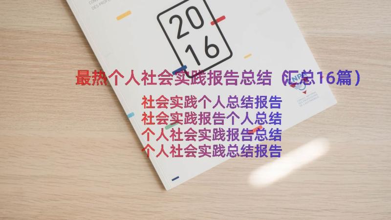 最热个人社会实践报告总结（汇总16篇）