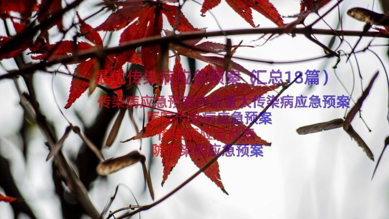 最优传染病应急预案（汇总18篇）