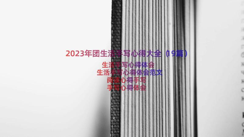 2023年团生活手写心得大全（19篇）