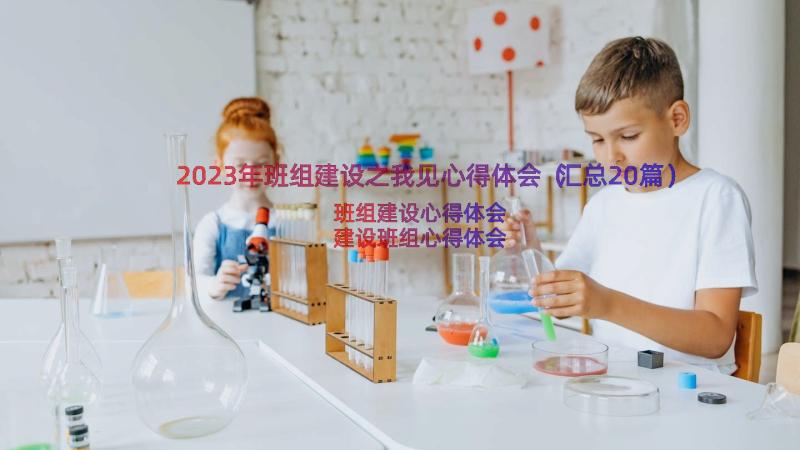 2023年班组建设之我见心得体会（汇总20篇）