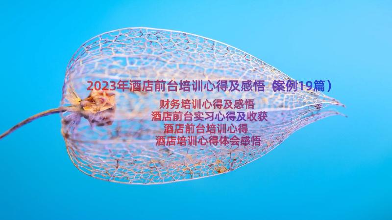 2023年酒店前台培训心得及感悟（案例19篇）