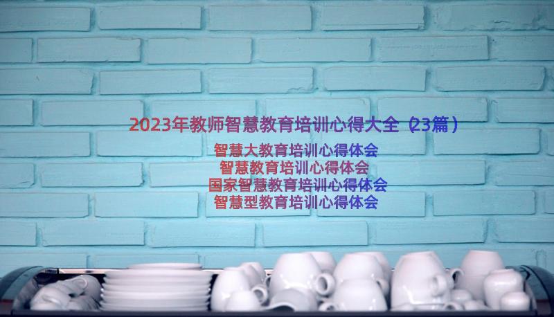 2023年教师智慧教育培训心得大全（23篇）
