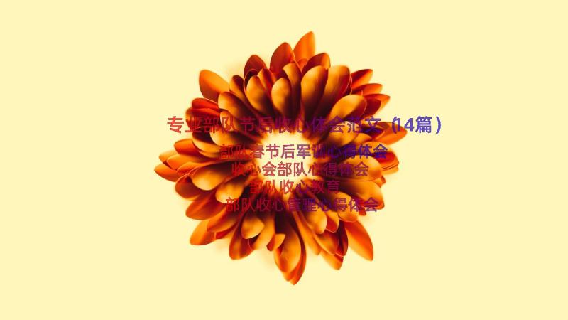 专业部队节后收心体会范文（14篇）