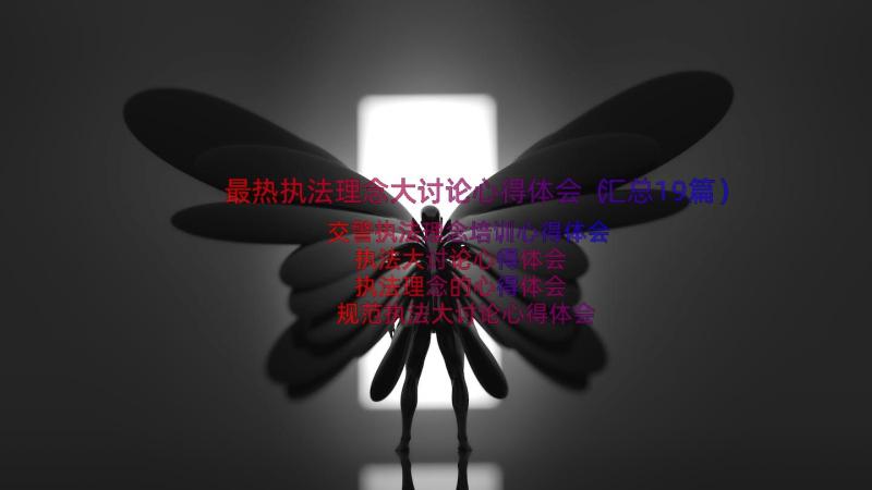 最热执法理念大讨论心得体会（汇总19篇）