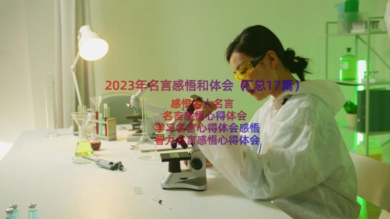 2023年名言感悟和体会（汇总17篇）