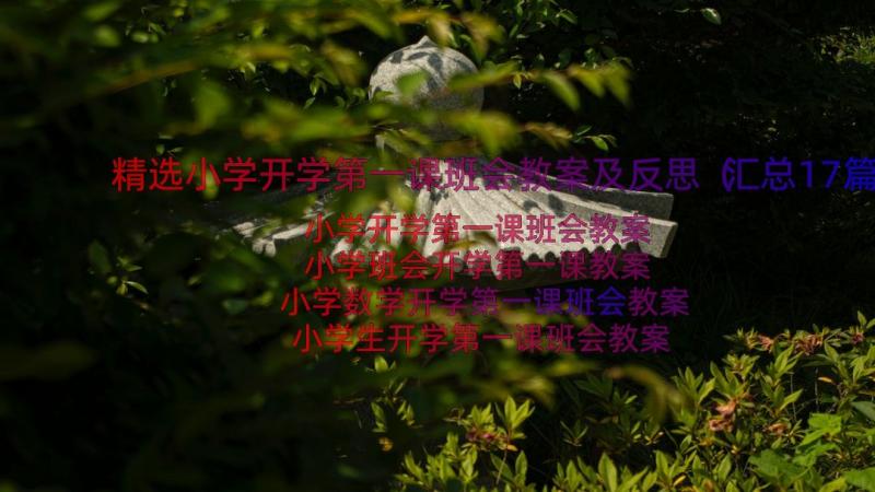 精选小学开学第一课班会教案及反思（汇总17篇）