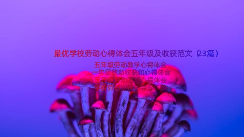 最优学校劳动心得体会五年级及收获范文（23篇）