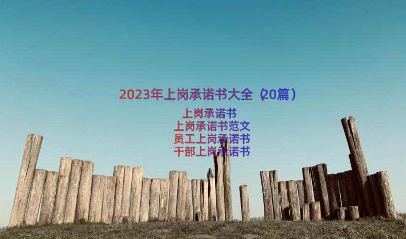 2023年上岗承诺书大全（20篇）