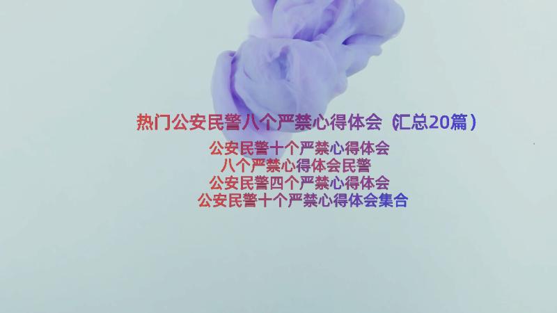 热门公安民警八个严禁心得体会（汇总20篇）