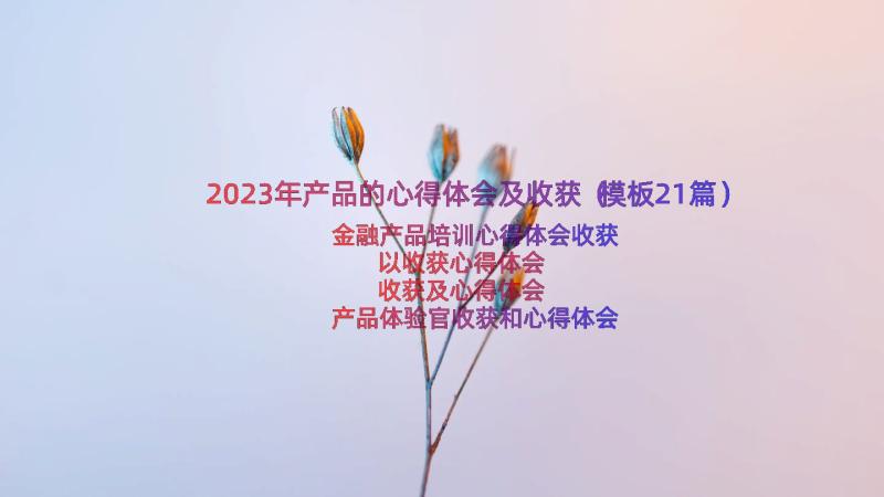 2023年产品的心得体会及收获（模板21篇）