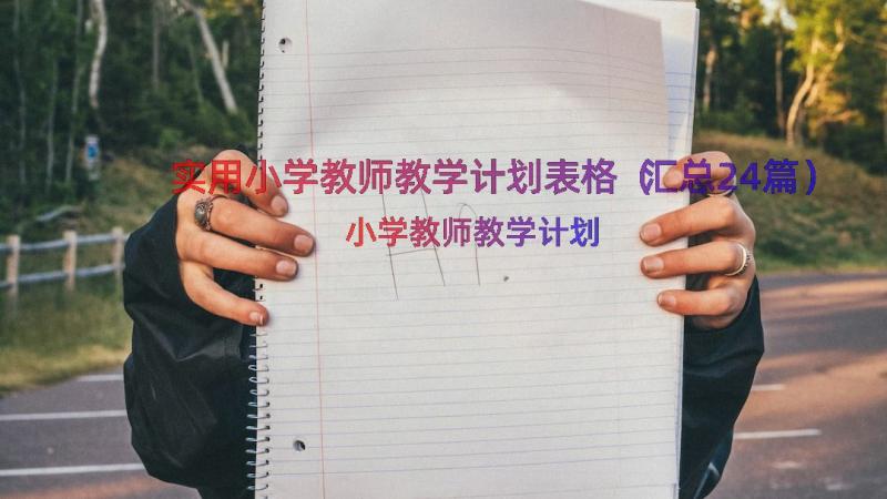 实用小学教师教学计划表格（汇总24篇）