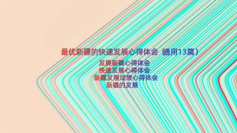 最优新疆的快速发展心得体会（通用13篇）