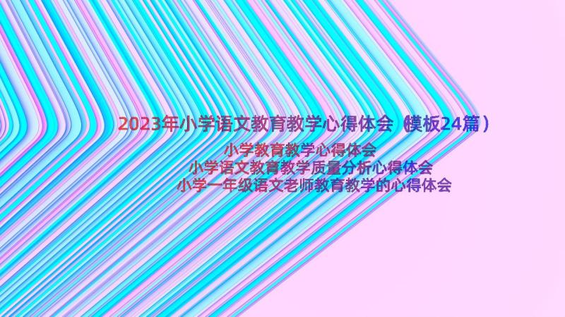 2023年小学语文教育教学心得体会（模板24篇）