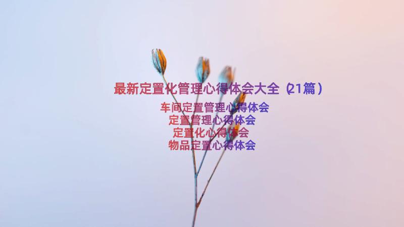 最新定置化管理心得体会大全（21篇）