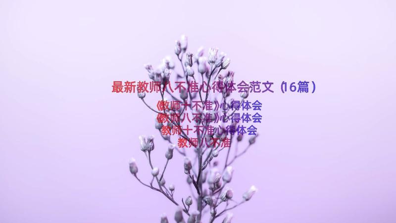 最新教师八不准心得体会范文（16篇）