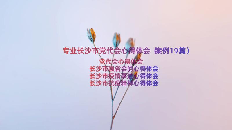 专业长沙市党代会心得体会（案例19篇）