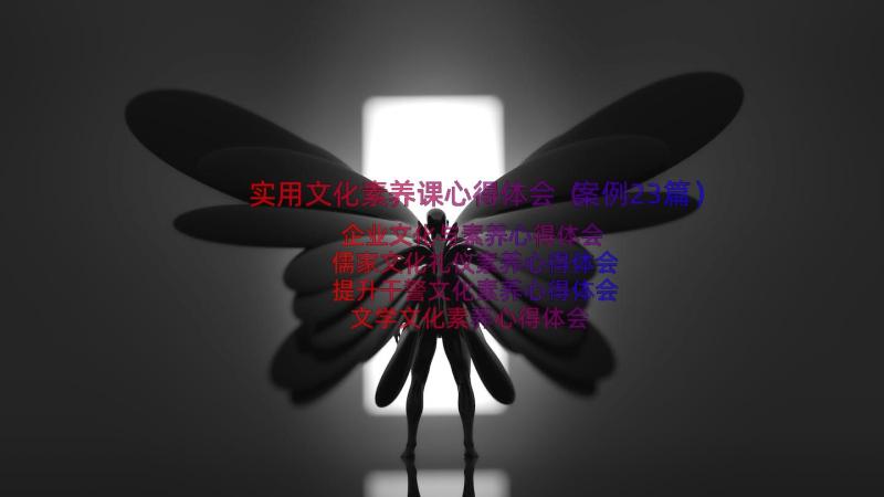 实用文化素养课心得体会（案例23篇）